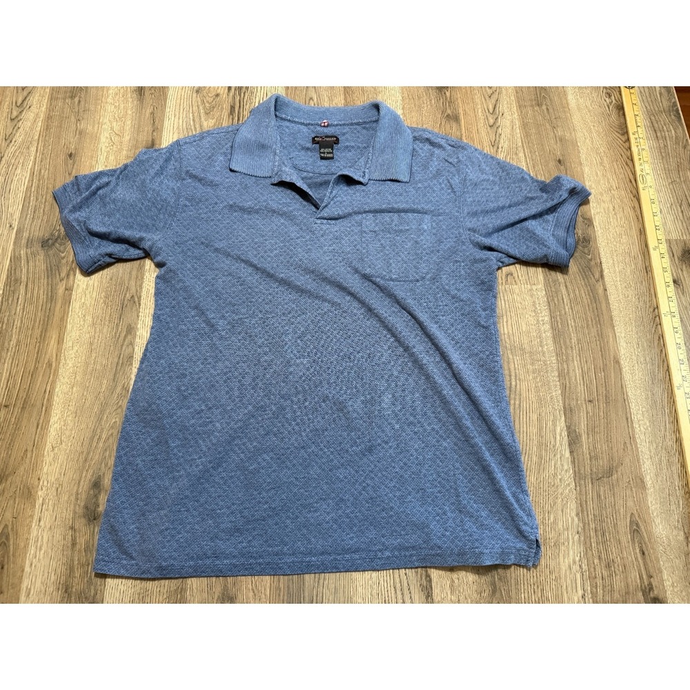Red Macaw Shirt, Women's Size Large, Blue, Polo, V-neck, Short Sleeve